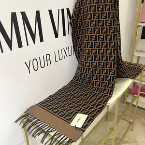 Sciarpa FF nero/tabacco Fendi