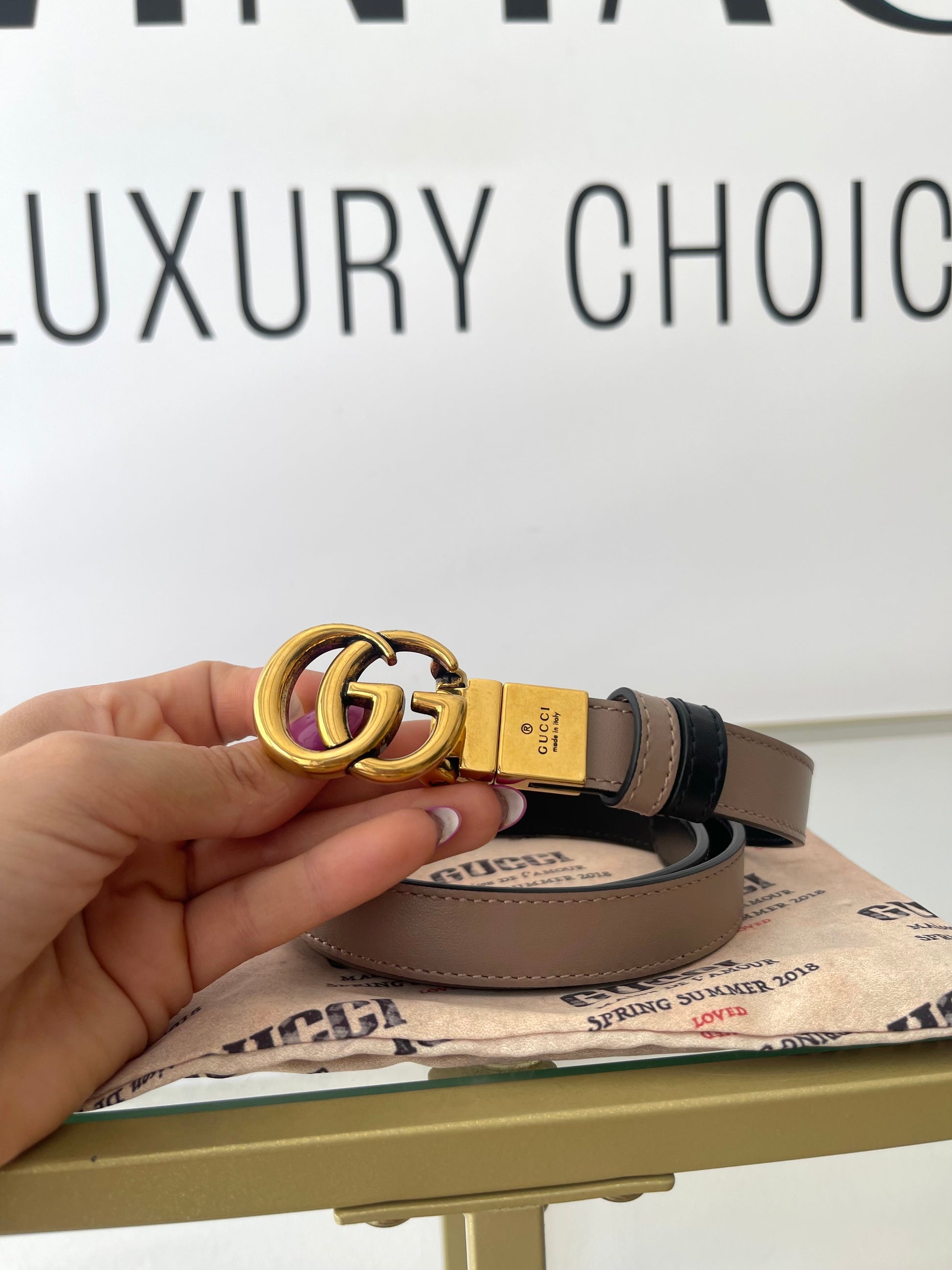 Cintura reversibile GG Marmont 2 cm Gucci