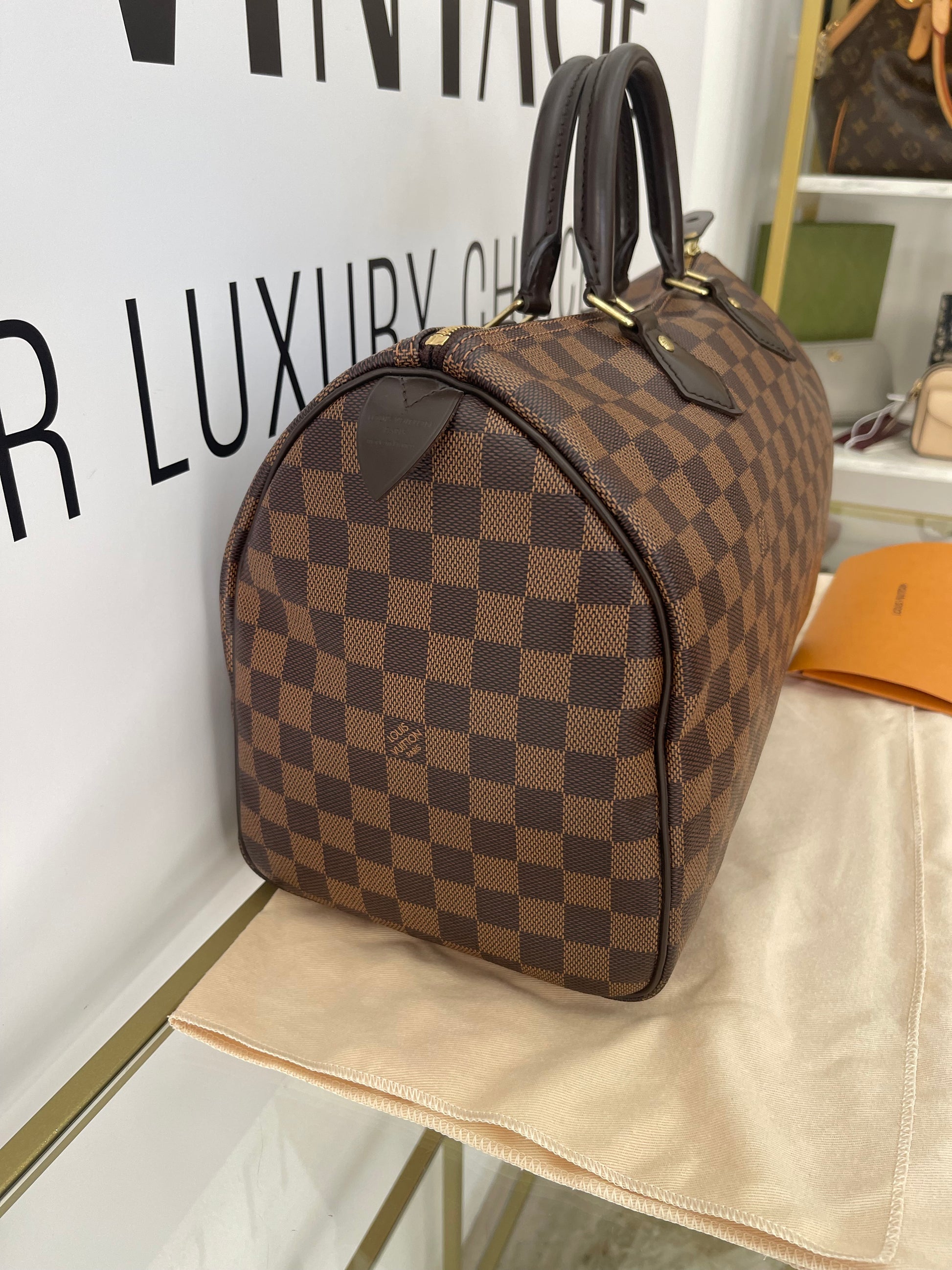 Borsa Speedy 35 Damier Ébène Louis Vuitton
