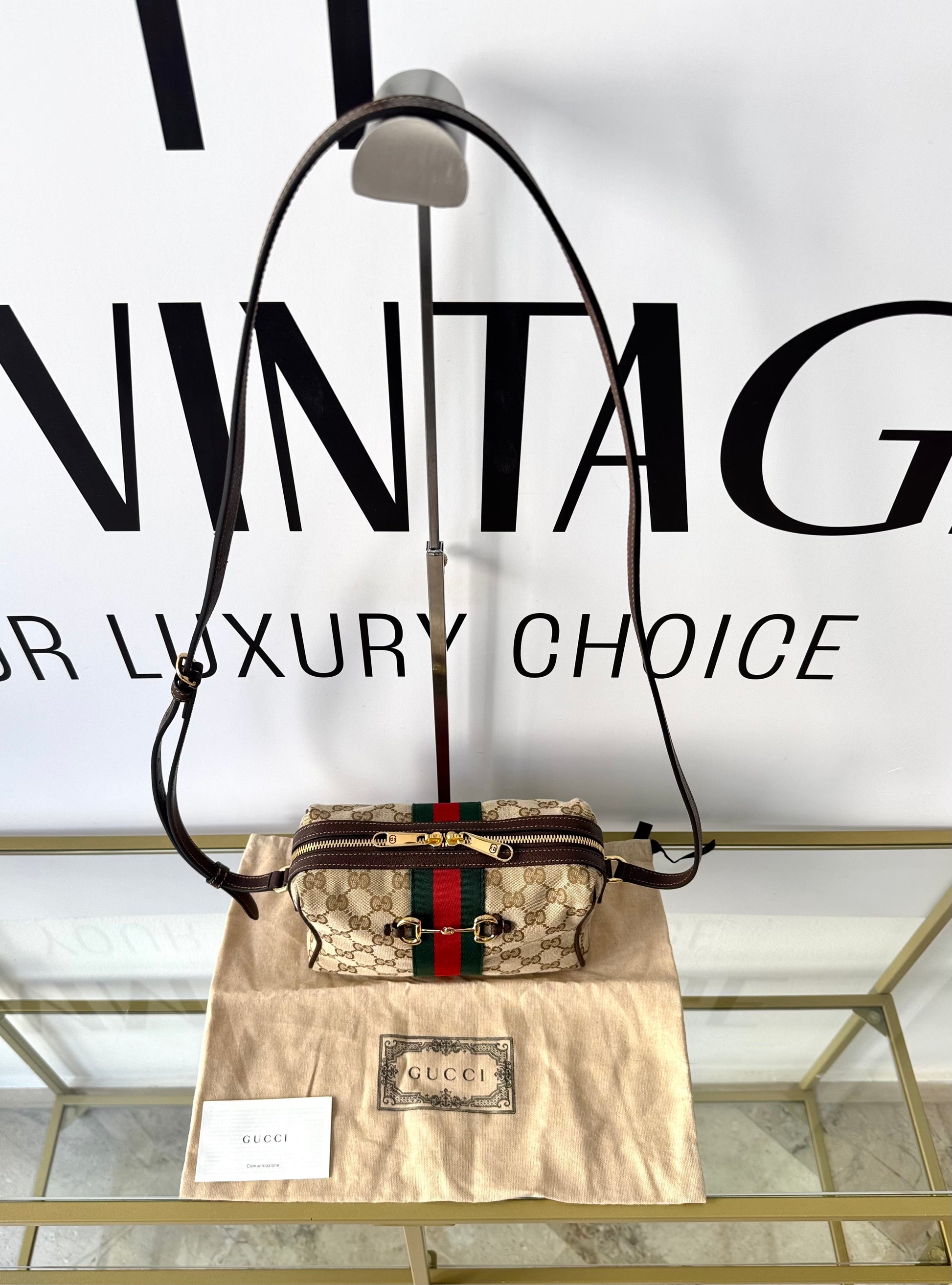 Borsa Camera Bag Horsebit Web Gucci