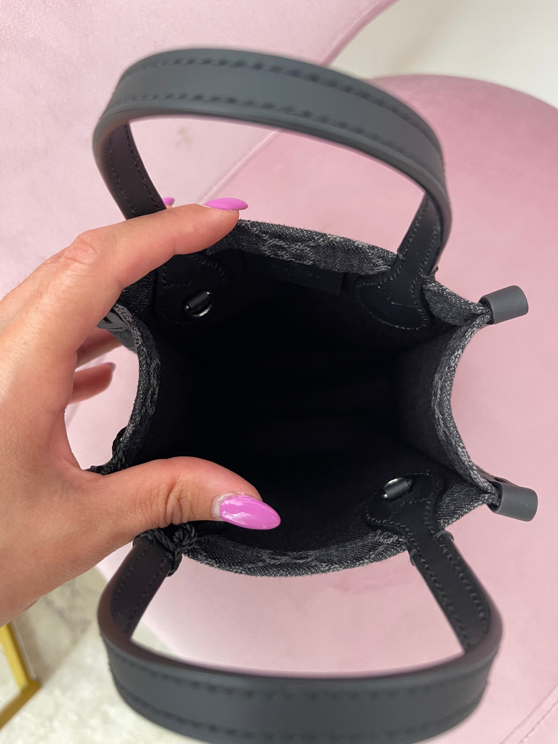 Borsa Mini Tote Ophidia GG in denim Gucci