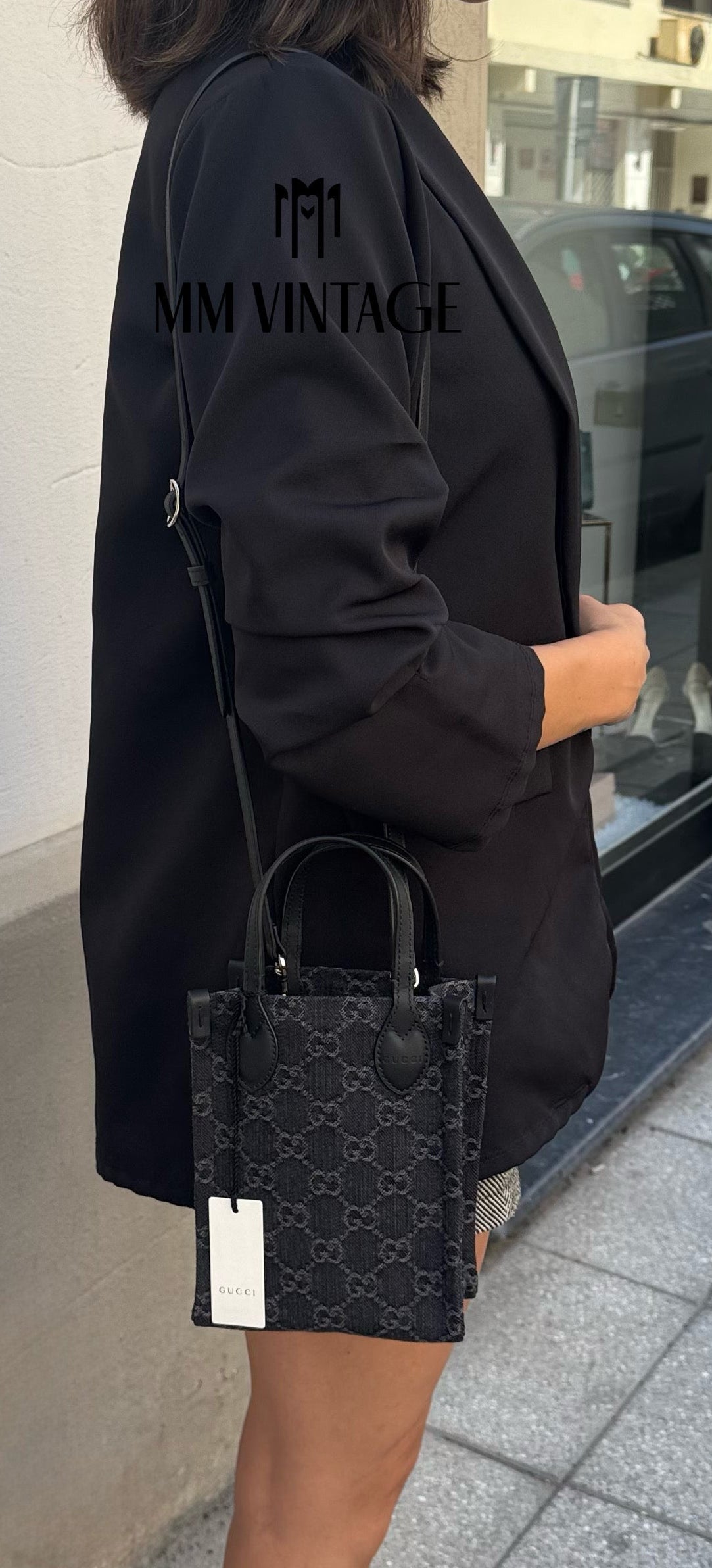 Borsa Mini Tote Ophidia GG in denim Gucci