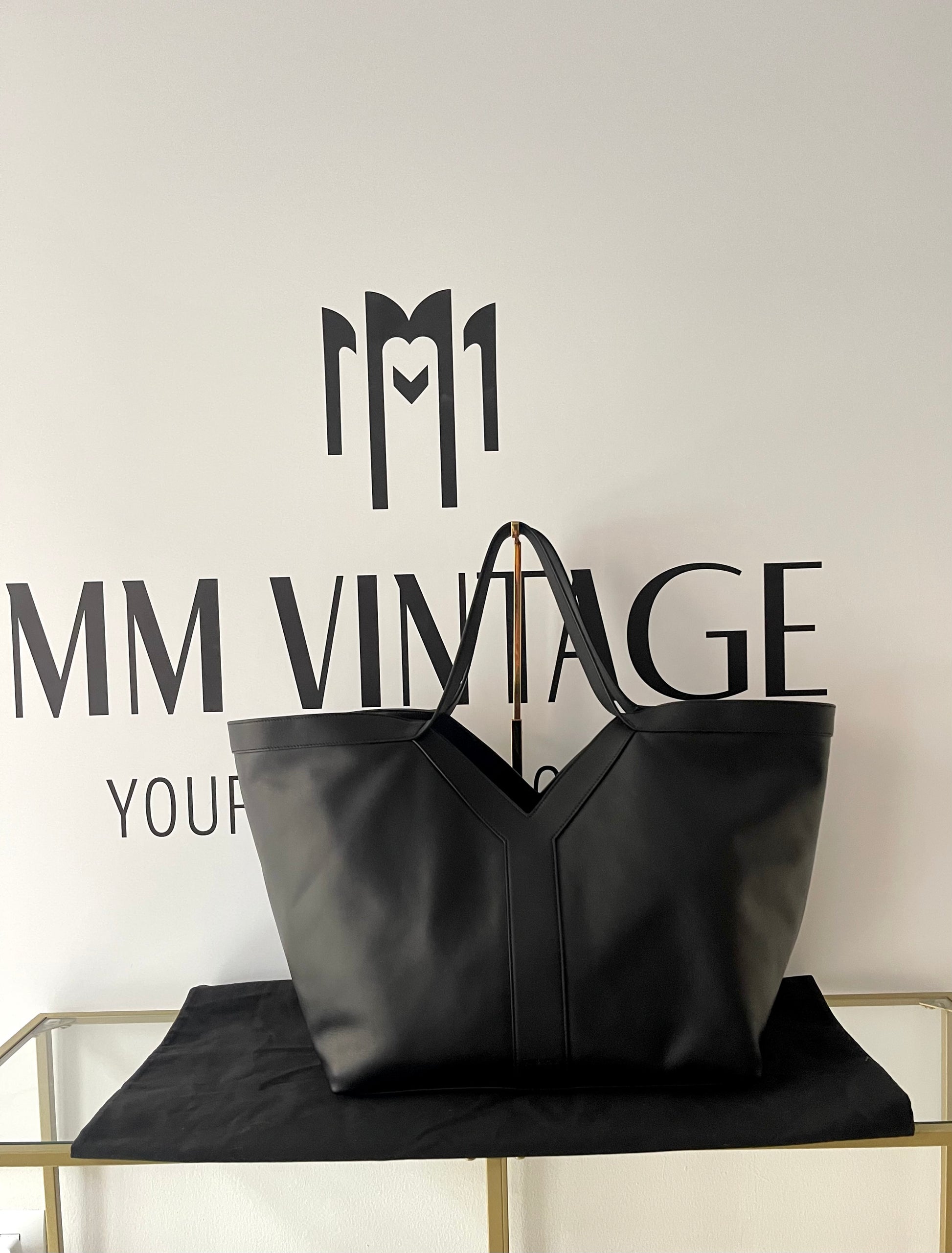 Tote Bag Y maxi in pelle martellata Saint Laurent