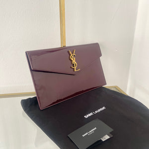 Pochette Uptown in pelle verniciata Saint Laurent