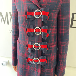 Cappotto con fiocchi Web Gucci
