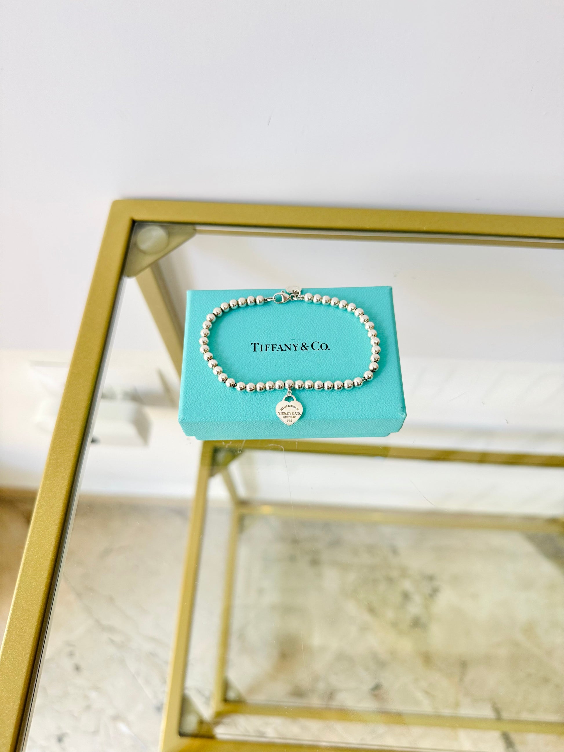 Bracciale Bead cuore mini smaltato Tiffany