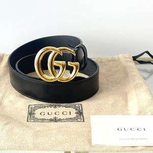 Cintura GG Marmont Gucci 3cm hw oro lucido