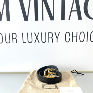 Cintura GG Marmont Gucci 3cm hw oro lucido