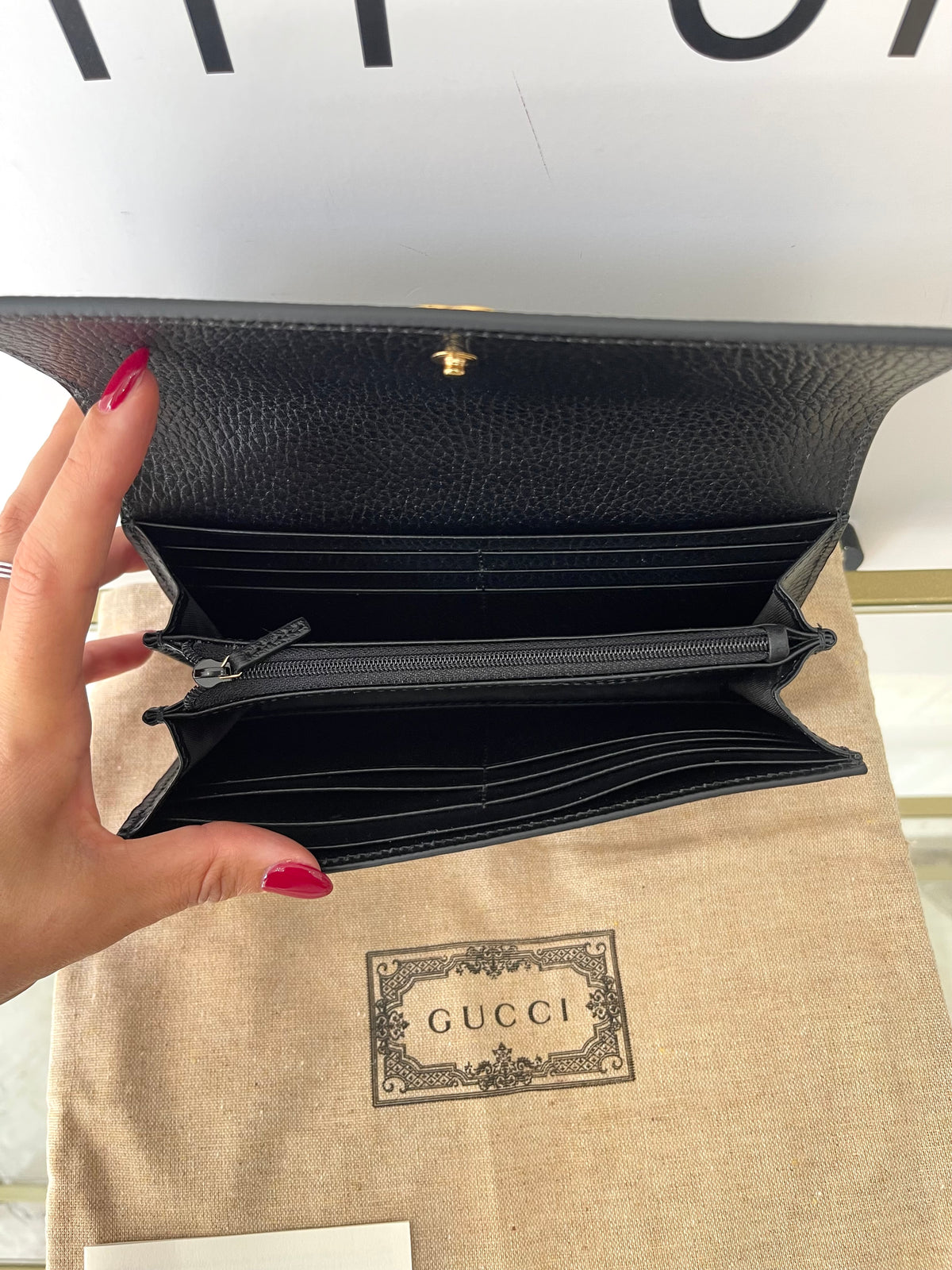 Portafoglio Continental GG Marmont Bicolore Gucci