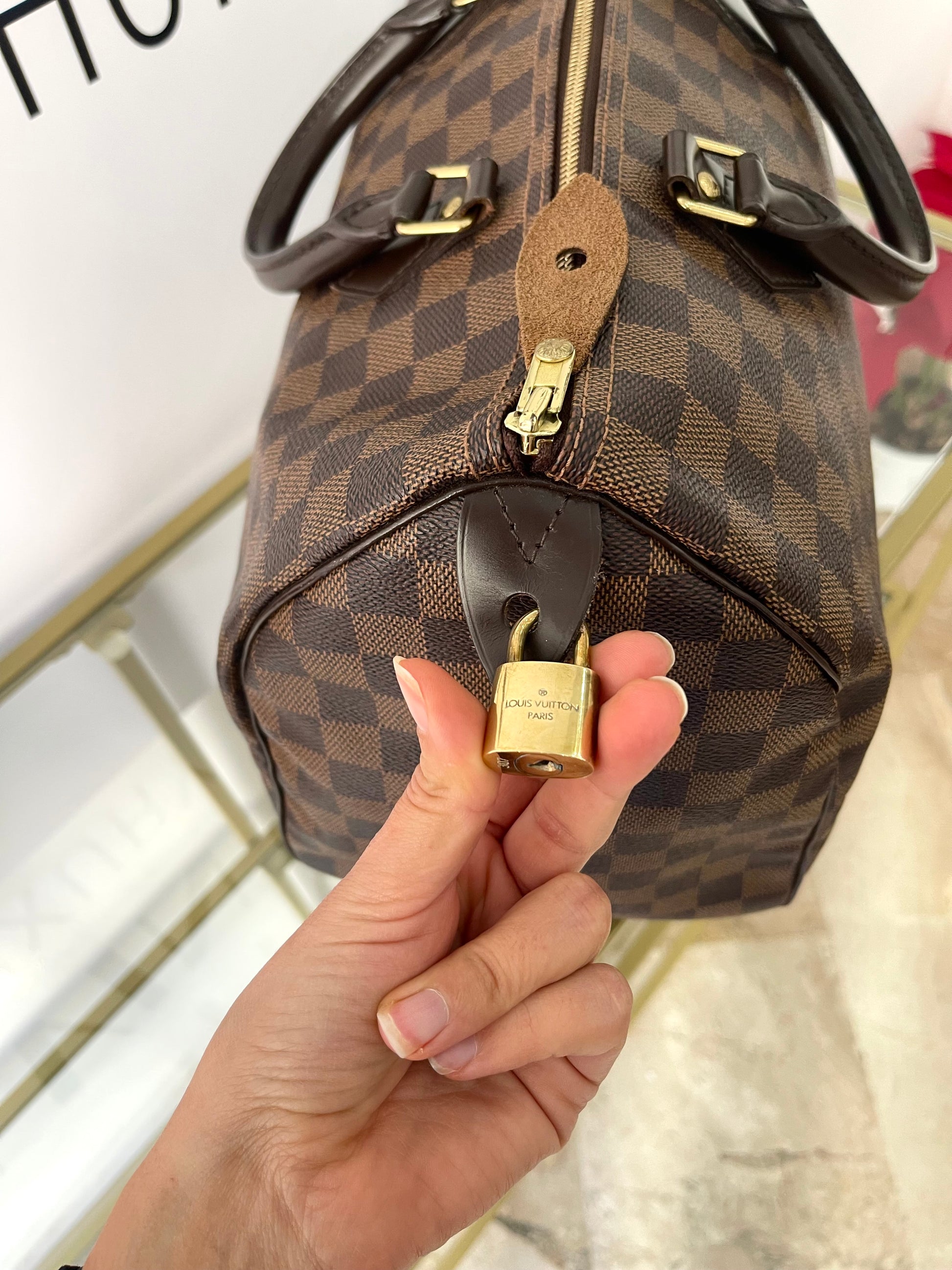 Borsa Speedy 35 Damier Ebène Louis Vuitton