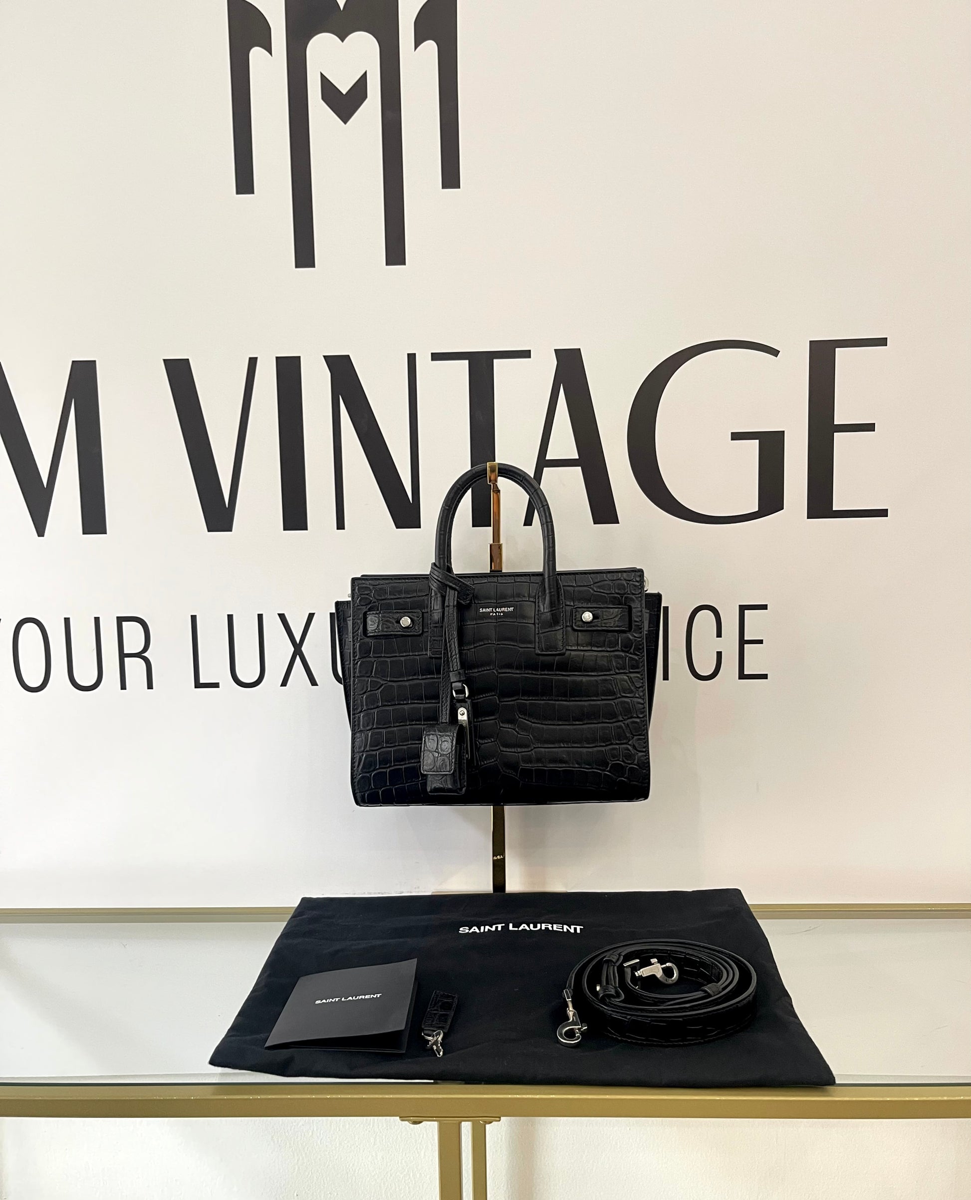 Borsa Sac De Jour Nano Goffrata Coccodrillo Saint Laurent