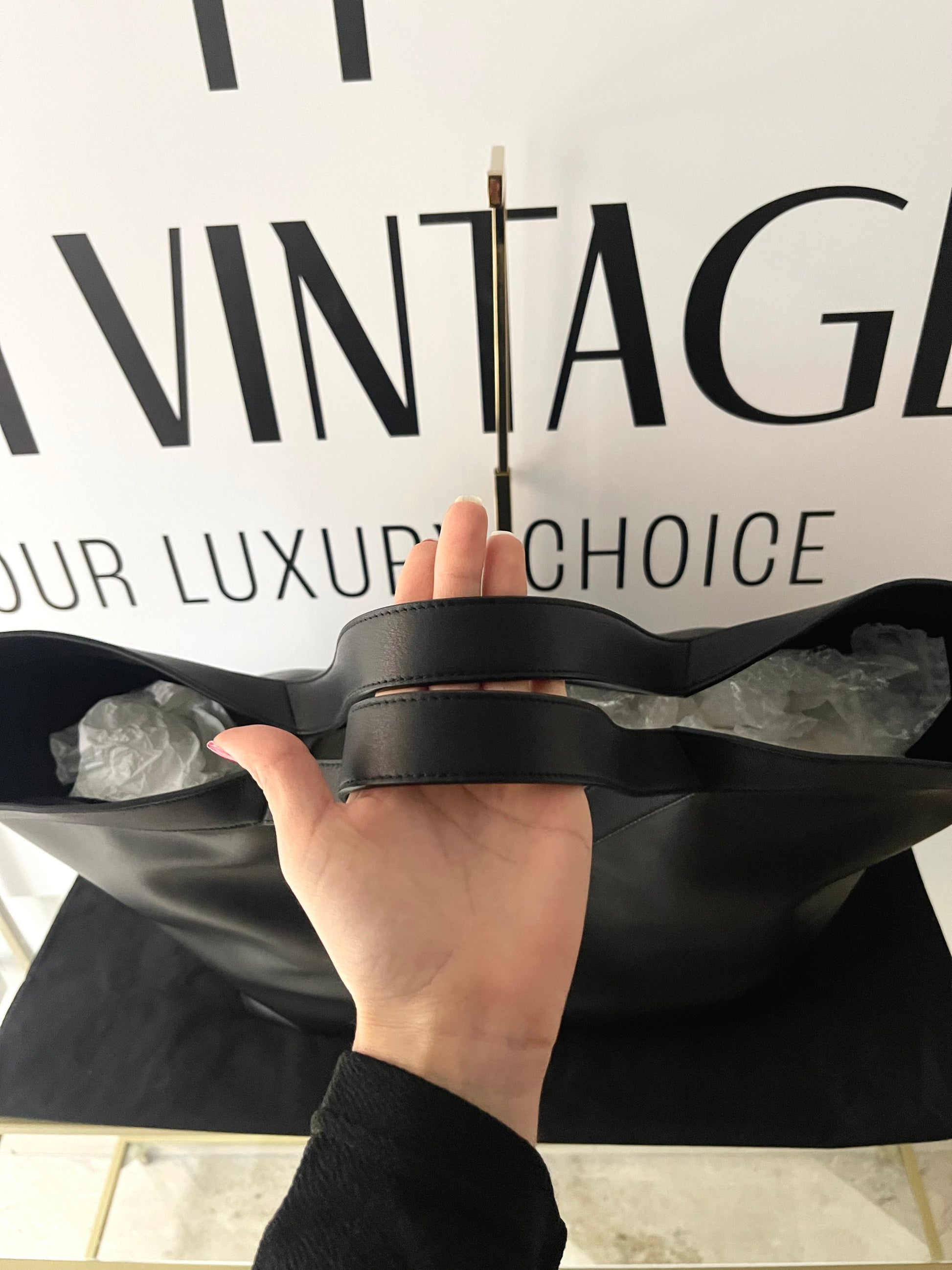 Tote Bag Y maxi in pelle martellata Saint Laurent