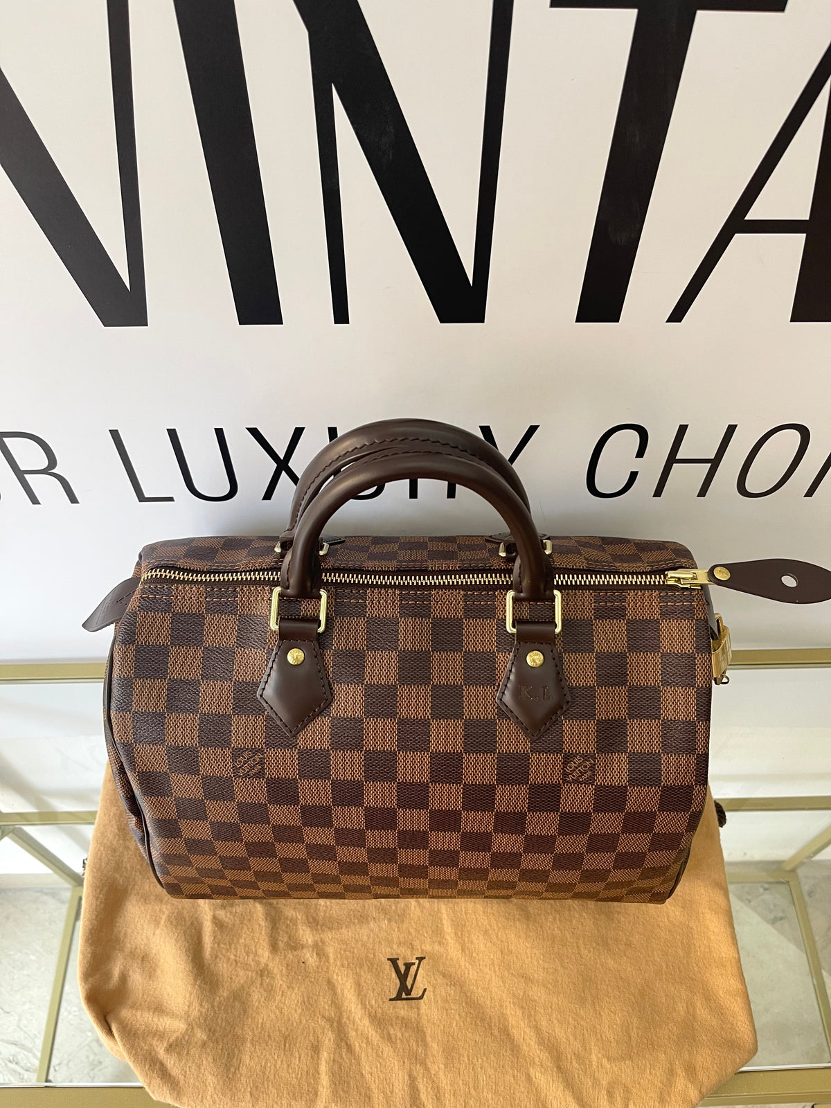 Borsa Speedy 30 Damier Ebène Louis Vuitton
