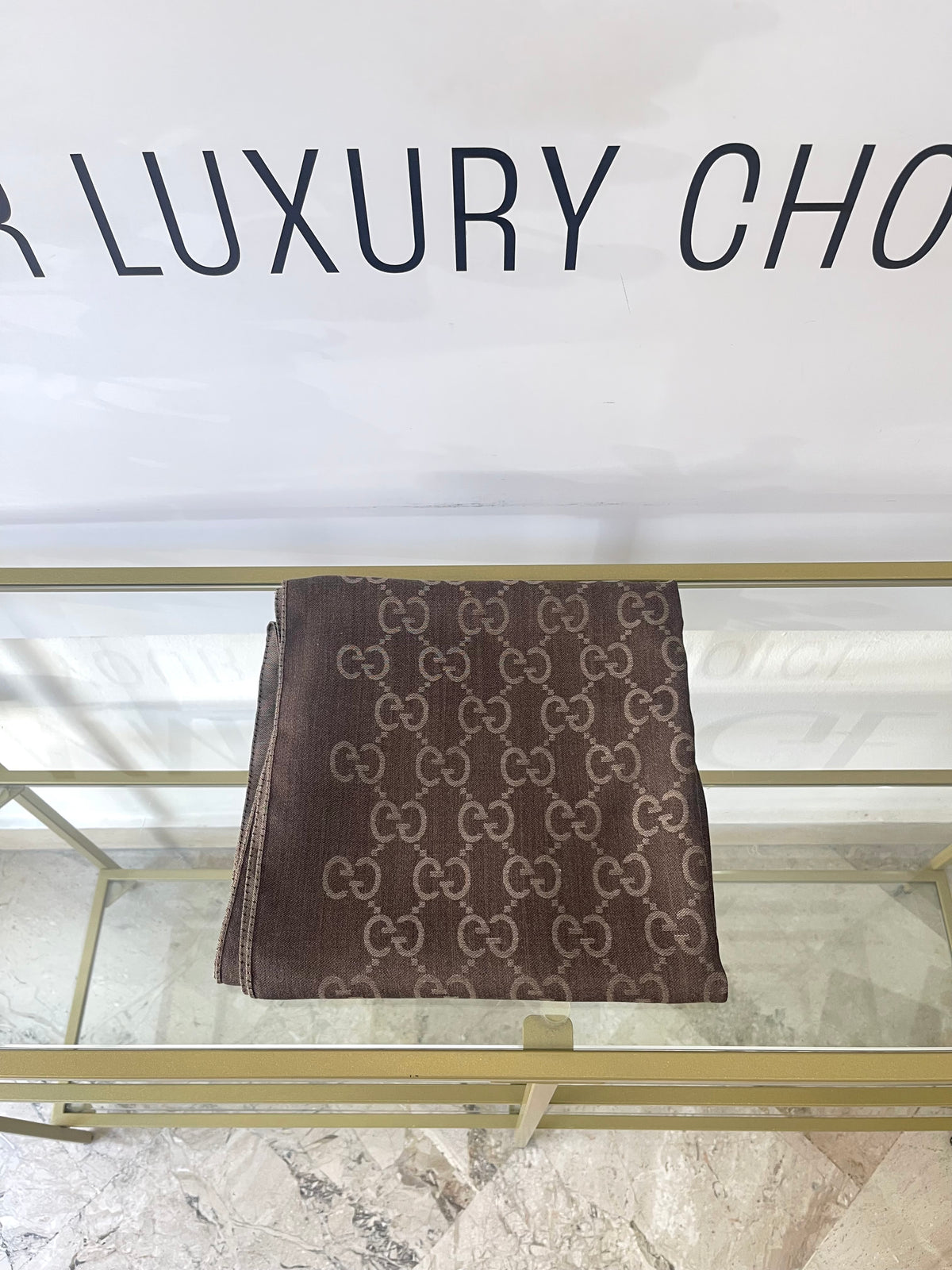 Stola GG in Lana e Seta Reversibile Gucci