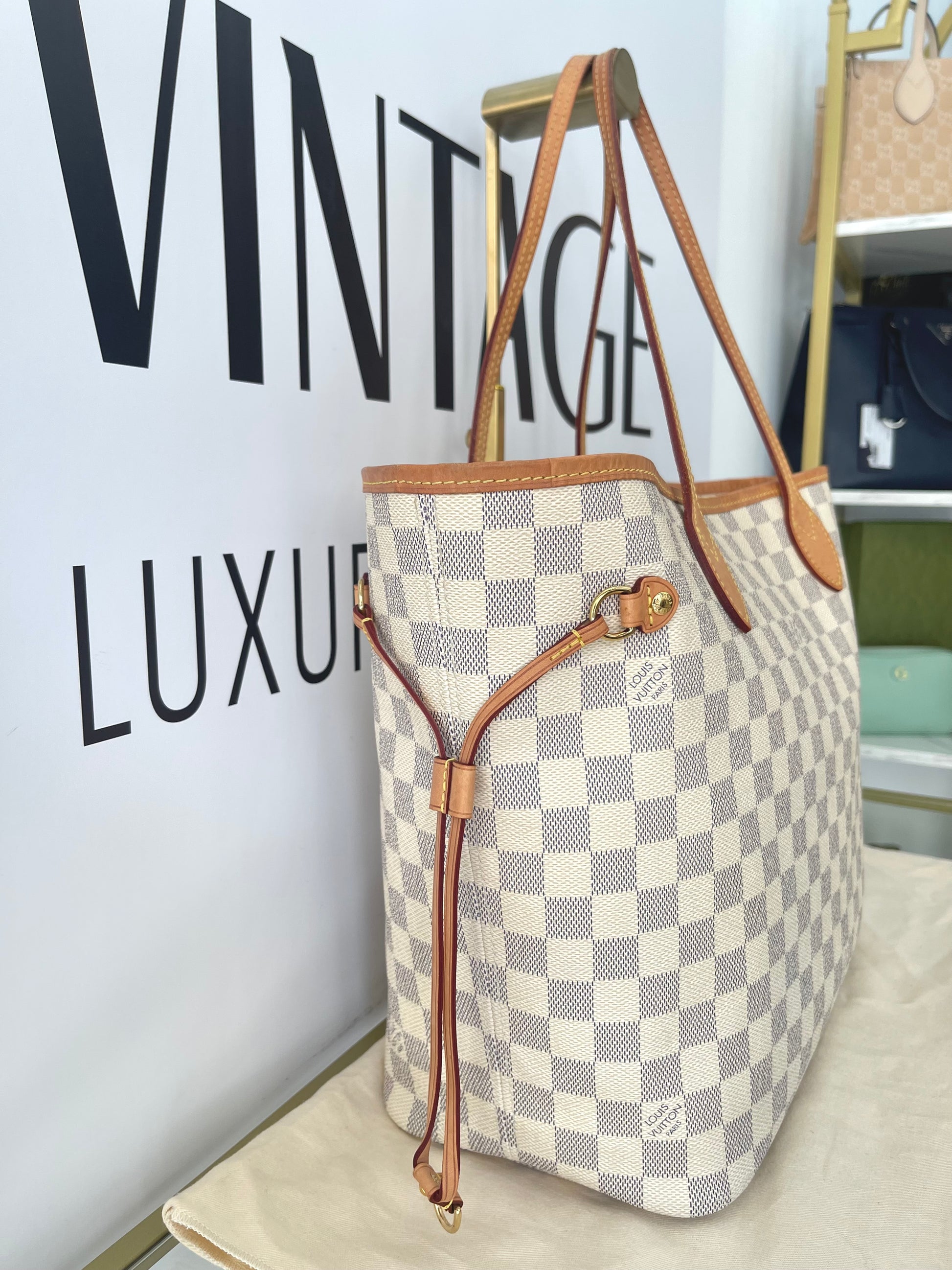 Borsa Neverfull MM Damier Azur Louis Vuitton