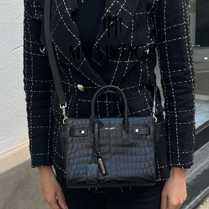 Borsa Sac De Jour Nano Goffrata Coccodrillo Saint Laurent