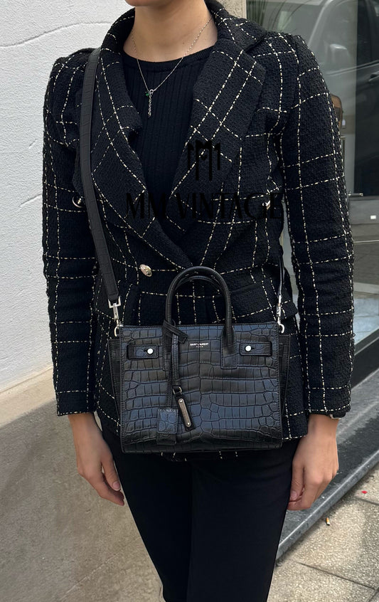 Borsa Sac De Jour Nano Goffrata Coccodrillo Saint Laurent