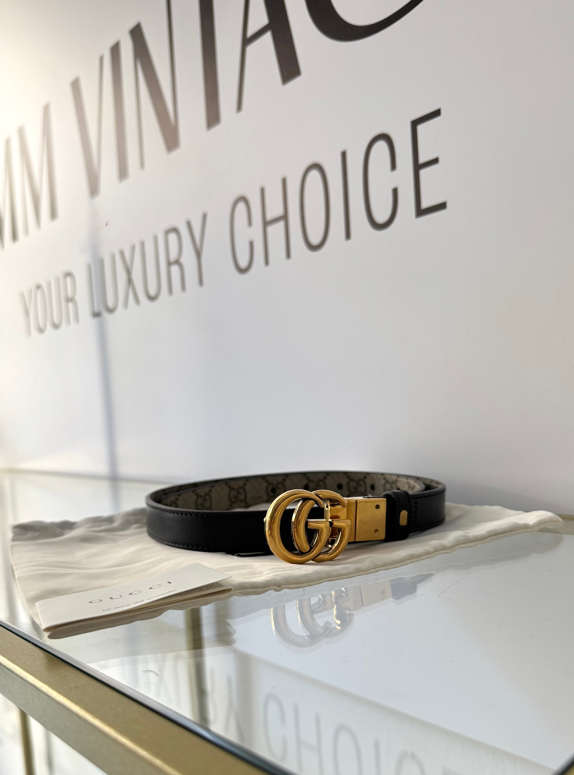 Cintura reversibile GG Marmont Supreme 2 cm Gucci