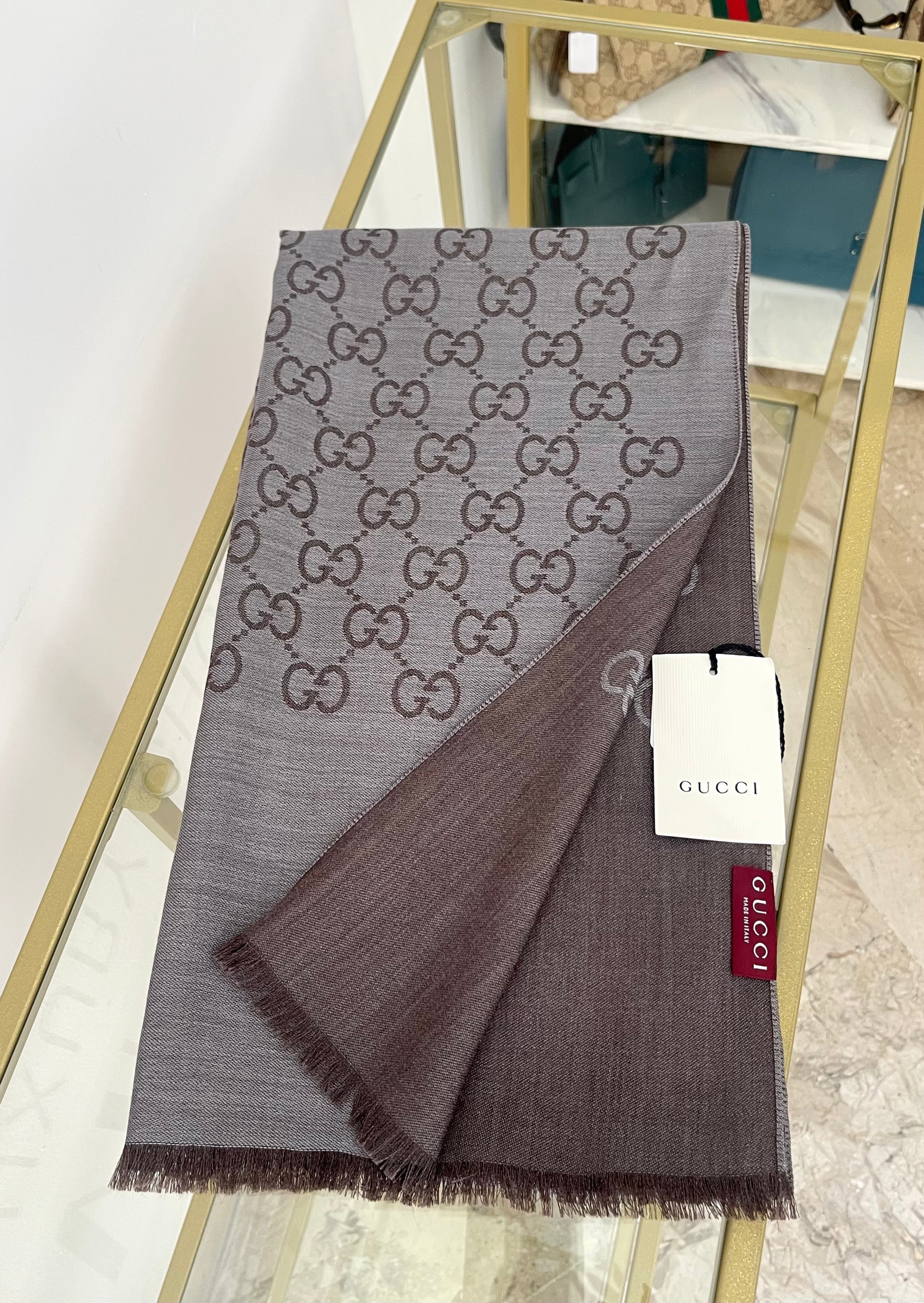 Stola GG in Lana e Seta reversibile Gucci