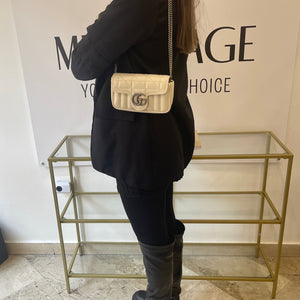 Borsa Mini Marmont GG bianca Gucci