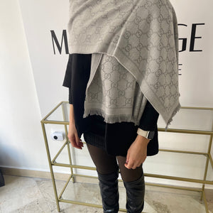 Sciarpa GG Jacquard grigio chiaro Gucci