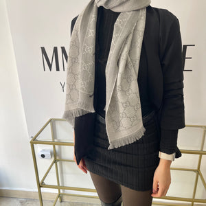 Sciarpa GG Jacquard grigio chiaro Gucci
