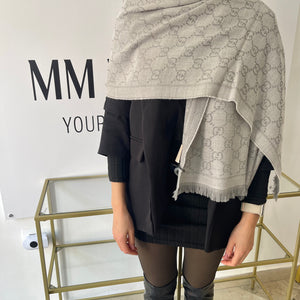 Sciarpa GG Jacquard grigio chiaro Gucci
