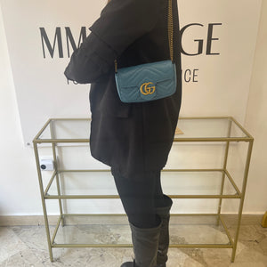 Borsa Mini Marmont GG light blue Gucci