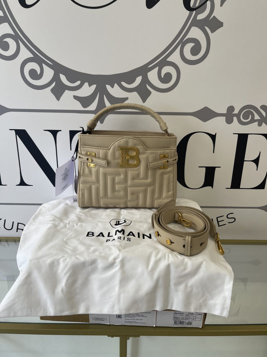 Borsa B-Buzz pelle trapuntata 22 Beige Balmain