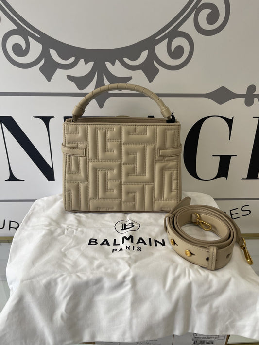 Borsa B-Buzz pelle trapuntata 22 Beige Balmain