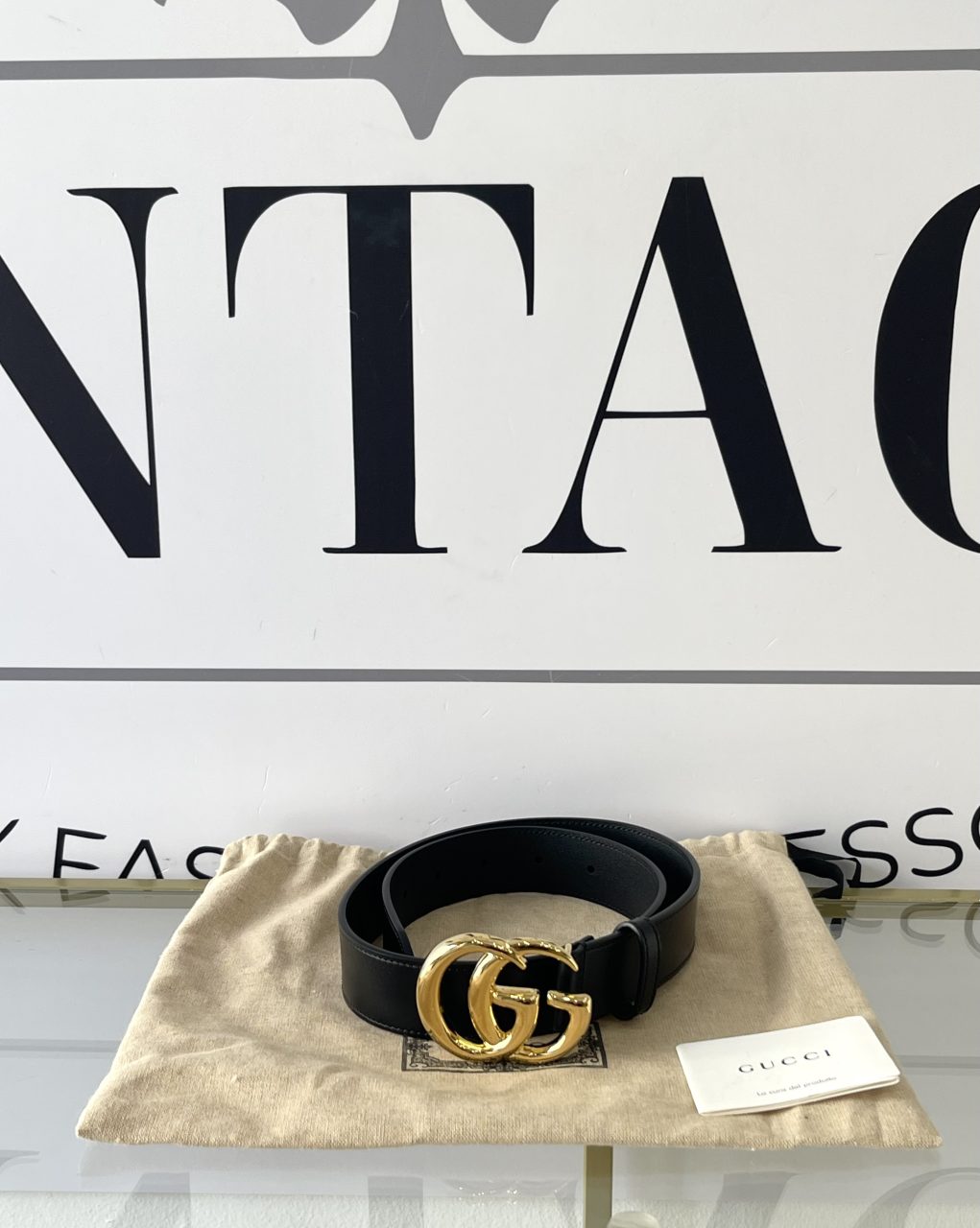 Cintura GG Marmont Gucci 3cm hw oro lucido