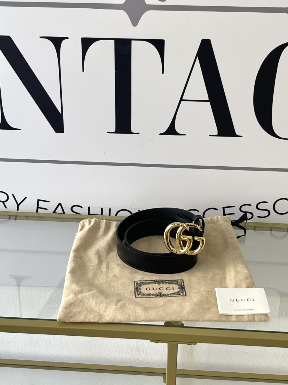 Cintura GG Marmont Gucci 3cm hw oro lucido