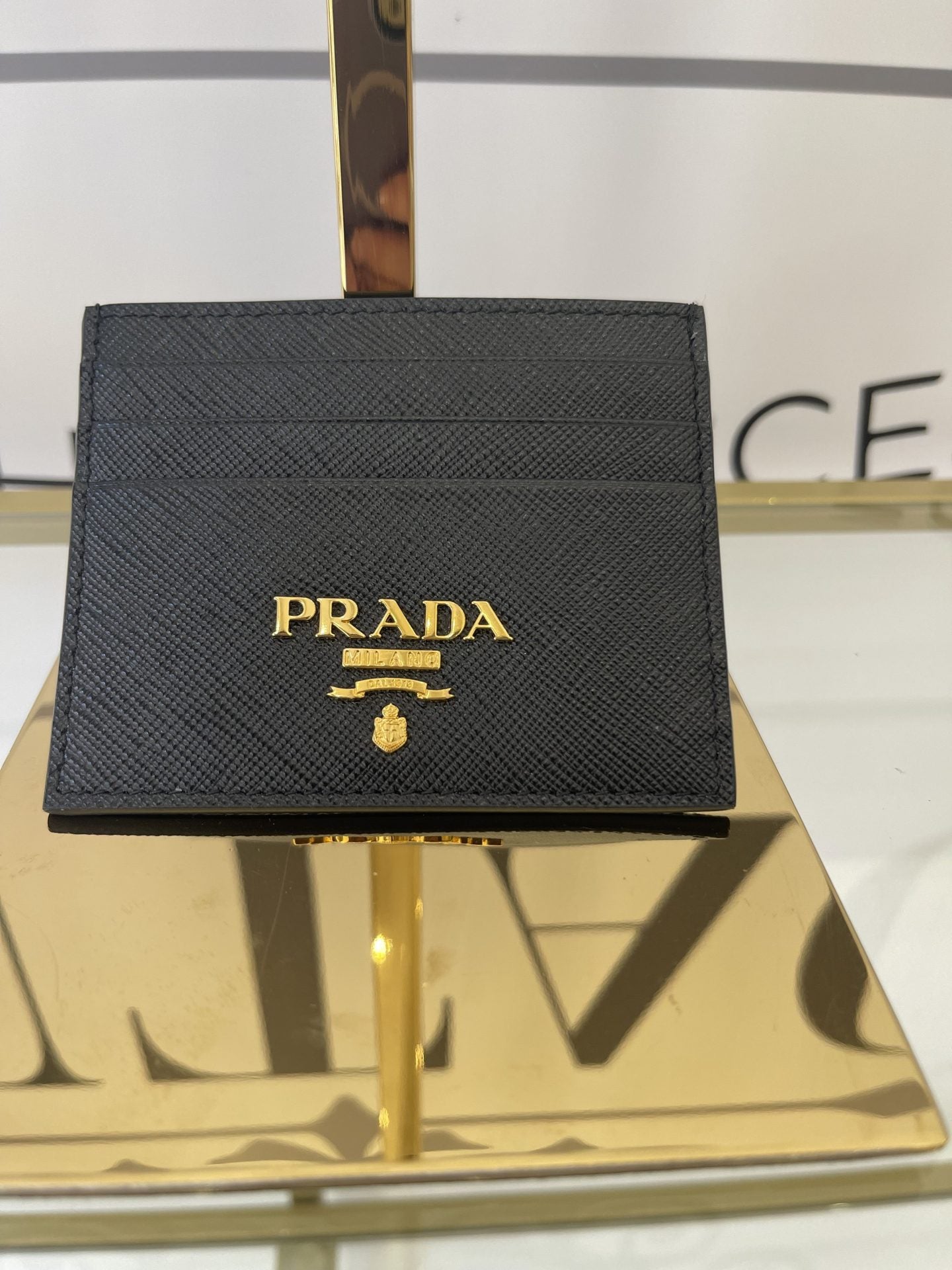 Portacarte in Saffiano Prada nero