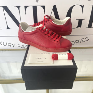 Sneaker Ace con incrocio GG rosso Gucci