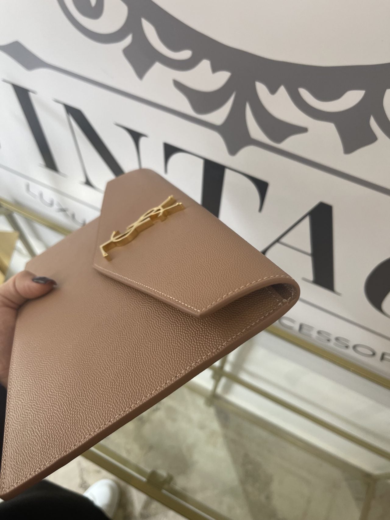 Pochette Uptown rosa antico YSL