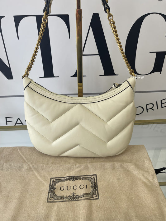 Borsa a spalla Gucci Marmont Bianca