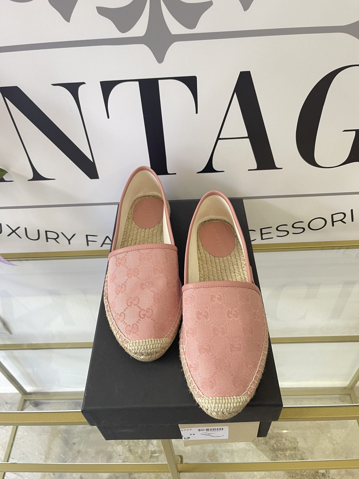 Espadrillas GG in tessuto rosa 39