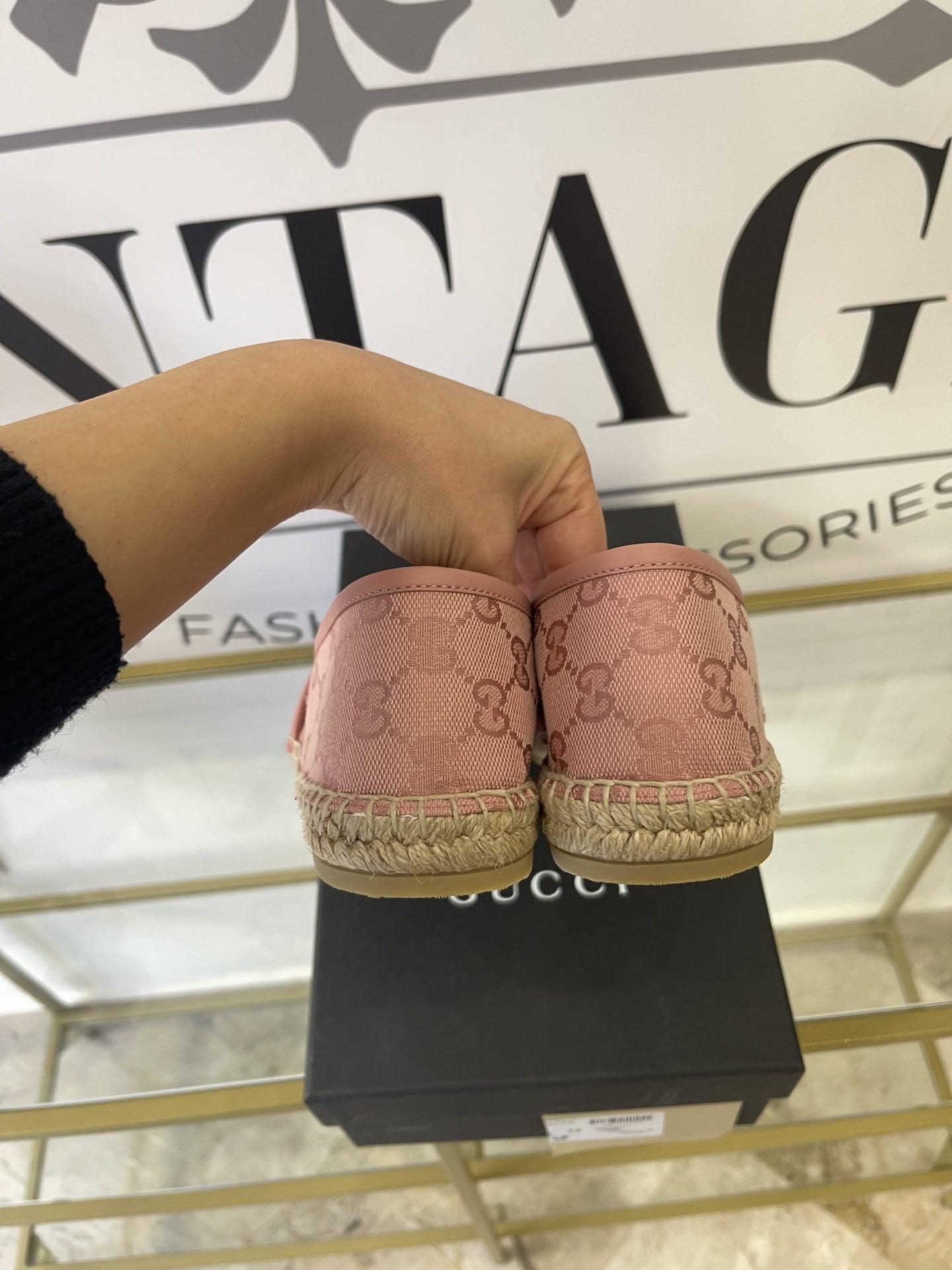 Espadrillas GG in tessuto rosa 39