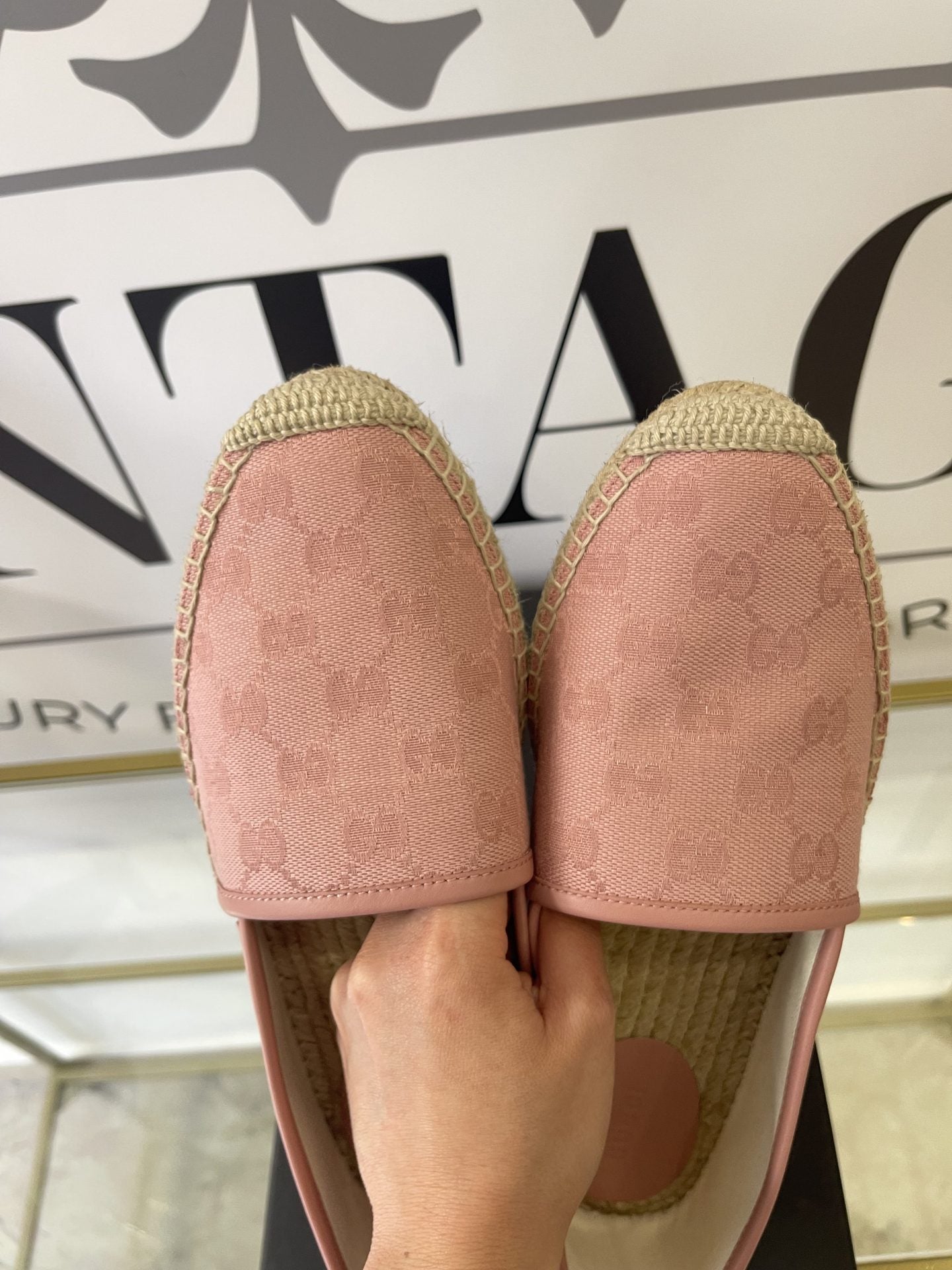 Espadrillas GG in tessuto rosa 39