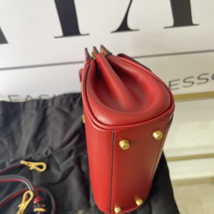 Borsa Rockstud Alcove Valentino Garavani in pelle granata