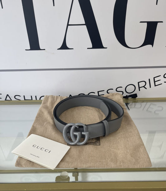 Cintura GG Marmont grey 3 cm Gucci