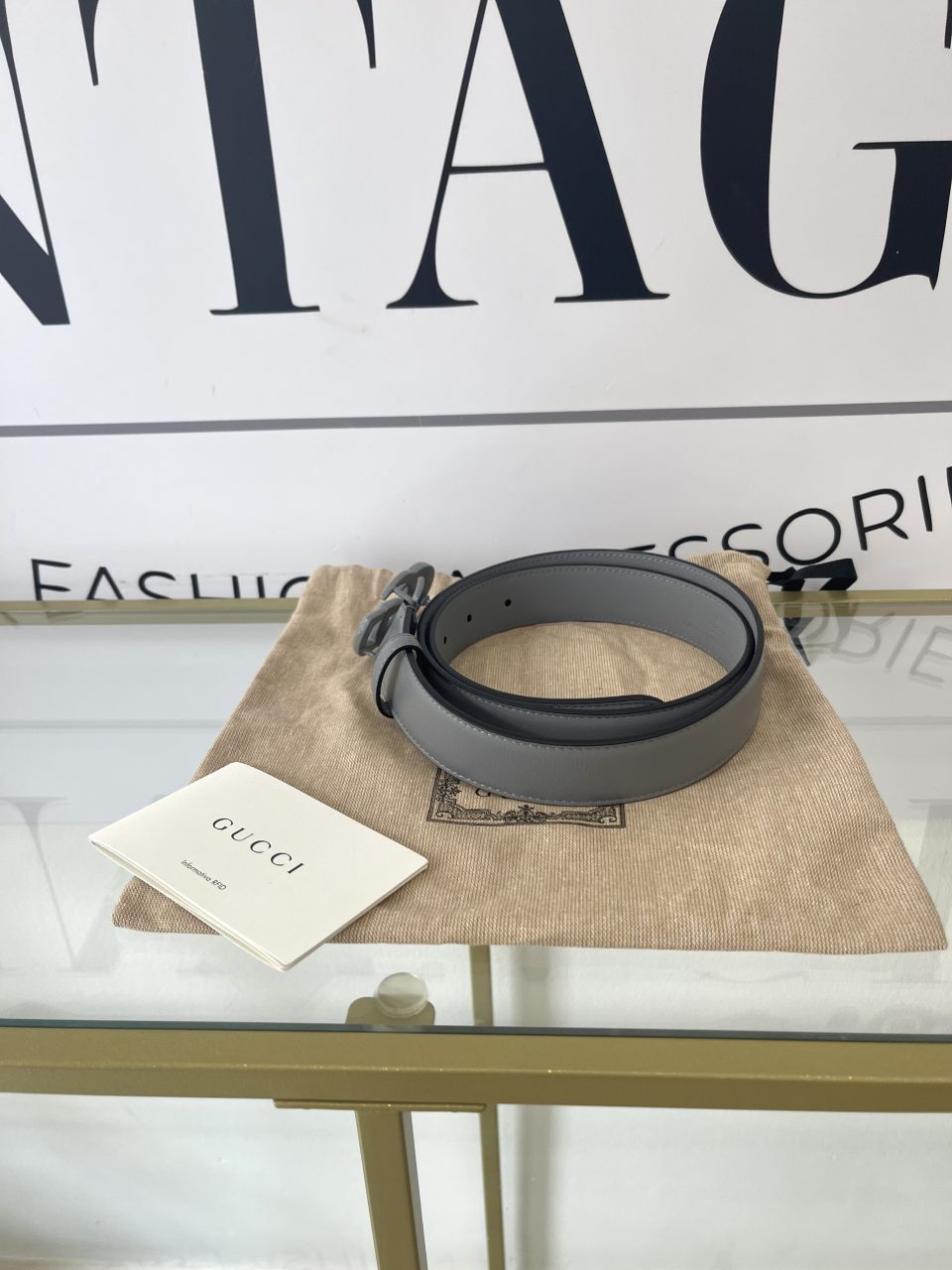 Cintura GG Marmont grey 3 cm Gucci