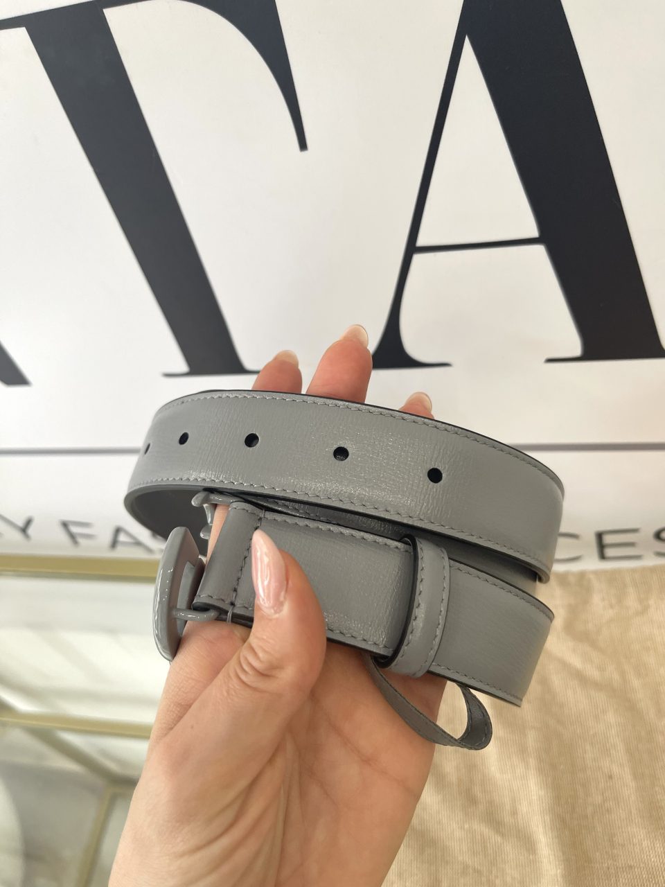 Cintura GG Marmont grey 3 cm Gucci