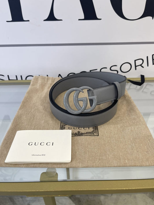 Cintura GG Marmont grey 3 cm Gucci