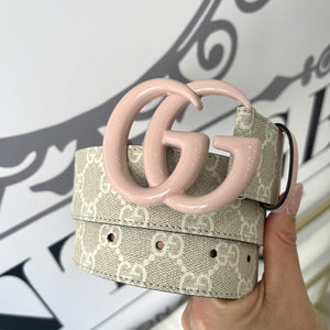 Cintura GG Supreme beige/rosa 4 cm Gucci