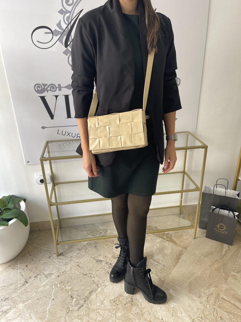 Borsa Cassette con motivo intreccio Bottega Veneta