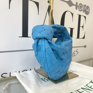 Borsa Mini Jodie con motivo intrecciato blu Bottega Veneta