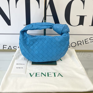 Borsa Mini Jodie con motivo intrecciato blu Bottega Veneta