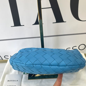 Borsa Mini Jodie con motivo intrecciato blu Bottega Veneta