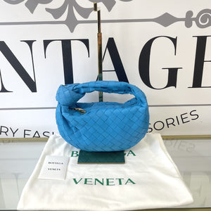 Borsa Mini Jodie con motivo intrecciato blu Bottega Veneta